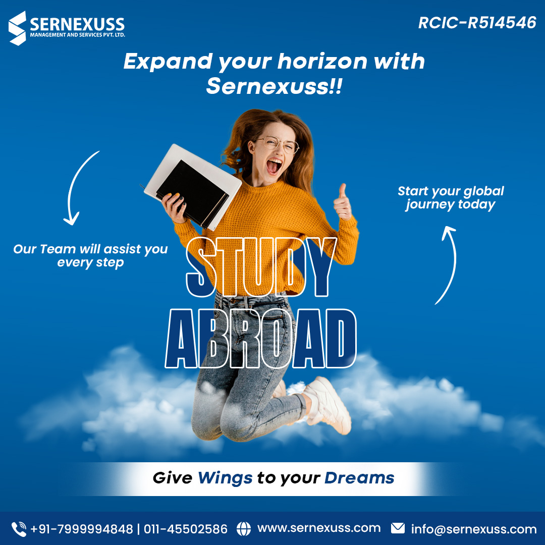 sernexuss's tweet image. Fly high with Sernexuss to realize your study dream. 
 
For more information call us at +91 7999994848 or drop an email to us at info@sernexuss.com
You can also chat with our experts: bit.ly/3YFARfD

#studyabroad #studyvisaconsultancy #sernexuss #sernexussimmigration