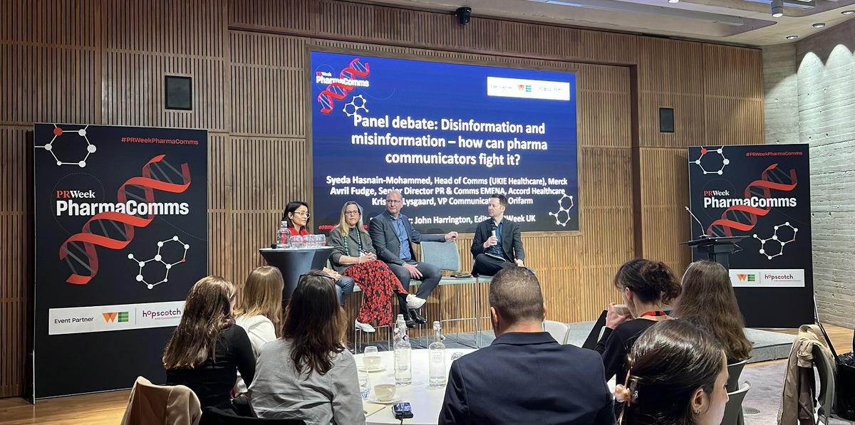 Disinformation and misinformation - how can pharma communicators fight back? Hear our panel debate with <a href="/merckgroup/">Merck</a>, @Accord_HC, and Orifarm. #PRWeekPharmaComms