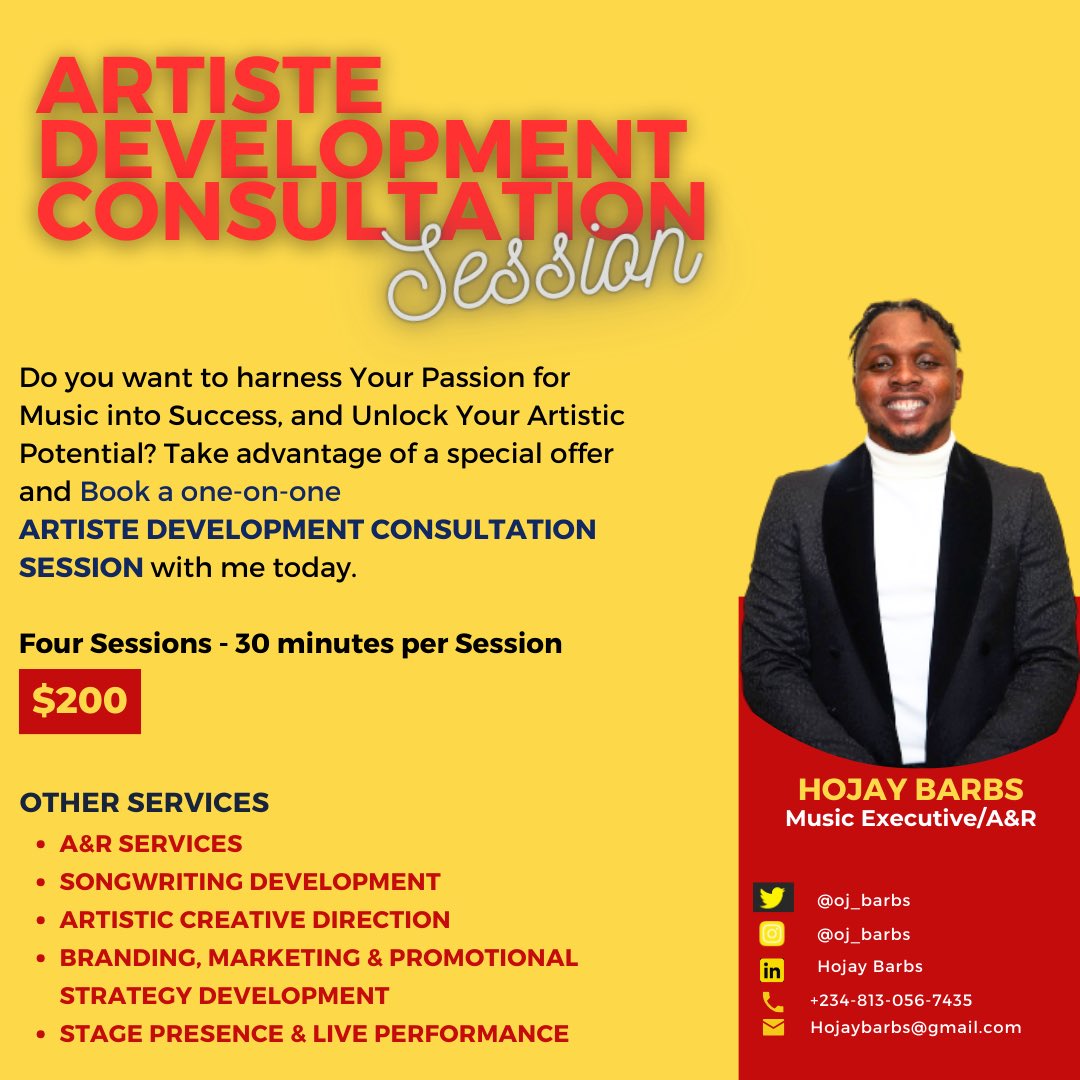 hojay_barbs's tweet photo. I value both approaches. However, I'm always open to collaborating with driven artists who seek guidance in advancing their careers and who align with my vision and expertise. 

I’m currently running a special offer for my “Artist Development Consultation Session” https://t.co/5v5TcMozYe