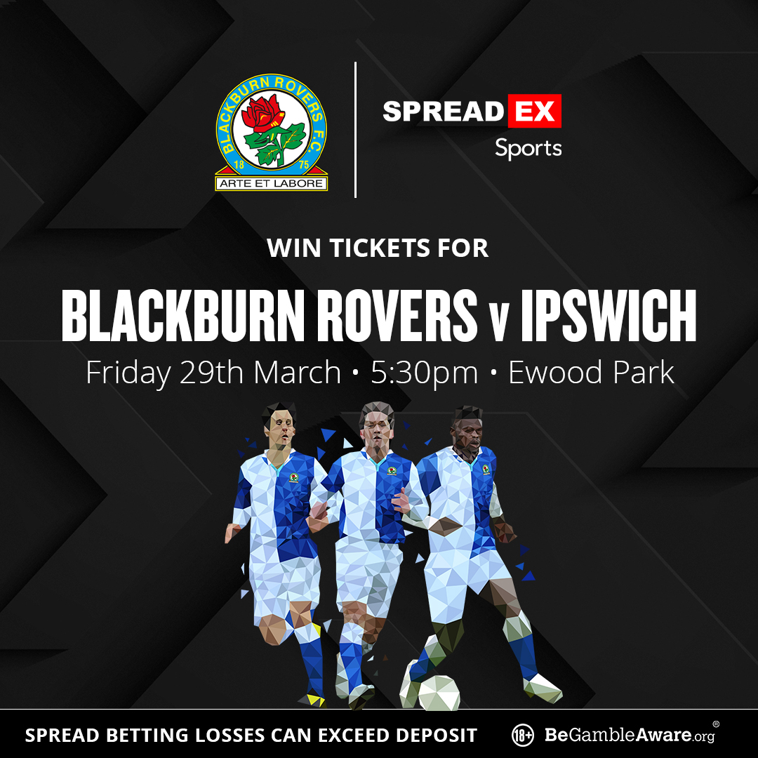 🚨Competition Time🚨

How do you fancy the chance to win tickets to <a href="/Rovers/">Blackburn Rovers</a>  🆚 Ipswich Town?!🎟️

For the chance to win🥇

1⃣ Follow us + Repost this post♻️
2⃣ Enter your details in the entry form below⤵️
spreadex.com/blackburnga

TS&amp;C's Apply🔞