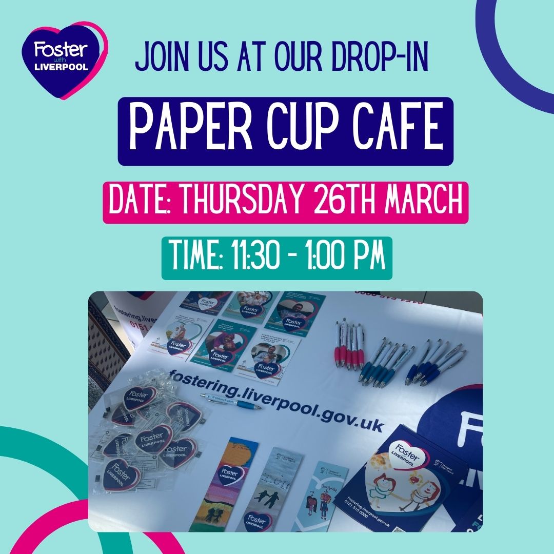 Tomorrow we will be at the @PCPCoffee 11:30-1:00pm we would love to answer any questions you have about fostering!😊 Fostering phil will also tell you all about his experiences as a foster carer❤️ Upcoming events - bit.ly/43jCMZR @Liverpool_ONE @ImagineIfTrust