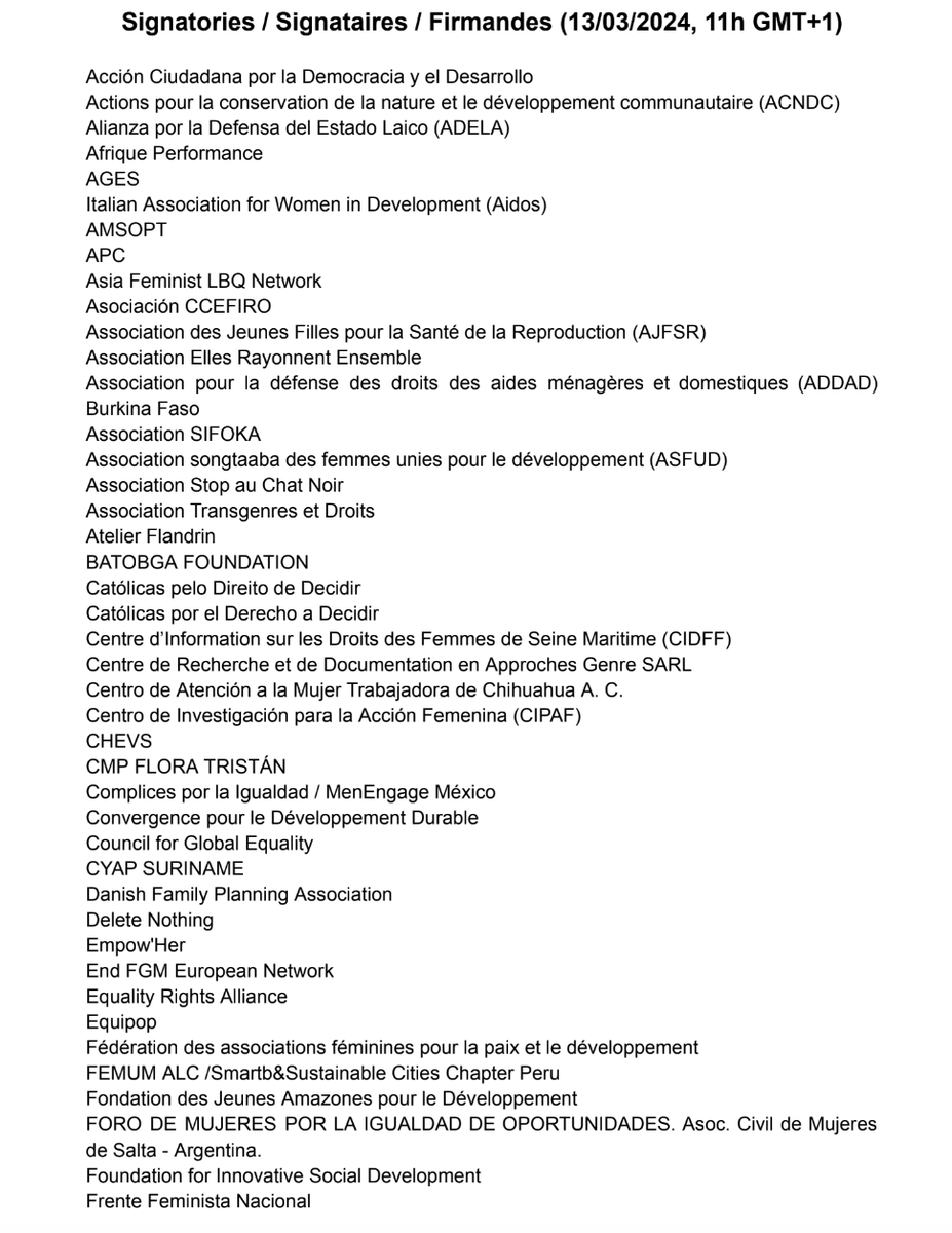 w4_gf's tweet photo. Join Civil Society's call signed by more than 100 organisations to pressure UN Member States to counter backlash at #CSW68 Let's continue mobilising to ensure #HealthRights and #SSRR are upheld and protected.

You can access the letter in EN/FR/SP 👇
 https://t.co/gUlSwcCPXs https://t.co/eAJHUSxKau