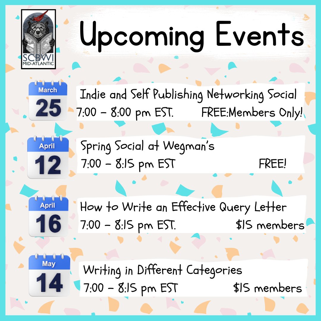 We have so many events this spring! Find more detailed information here: scbwi.org/regions/midatl…