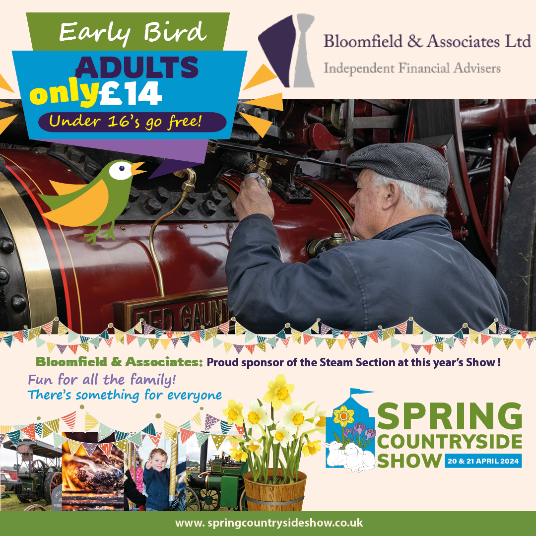🚂🌟 Shoutout to Bloomfield & Associates for powering the Steam Section at the Spring Countryside Show, April 20-21! Their support brings history to life at Turnpike Showground, SP7 9PL. tinyurl.com/mrv4f56u #SpringCountrysideShow #SteamPower #ThankYouBloomfield