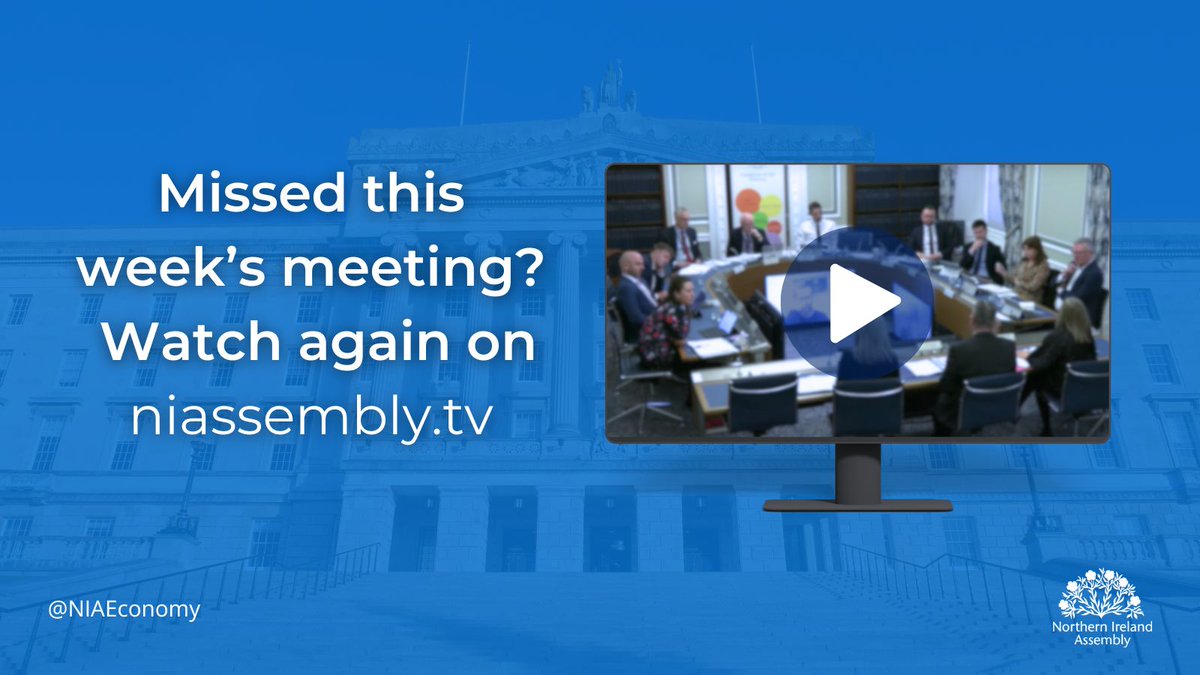 Yesterday the Committee received an oral briefing from the Minister for the Economy @conormurphysf on @Economy_NI budget pressures for 2024-25. Missed the meeting or want to watch again? You can catch up at niassembly.tv