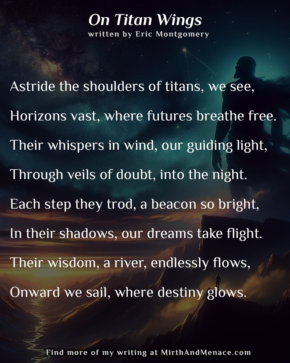 #WritingChallenge #PoetryChallenge 

Accepted a creative challenge from a Facebook group for International Poetry Day: crafting verses under the inspiring theme 'On the Shoulders of Giants.'