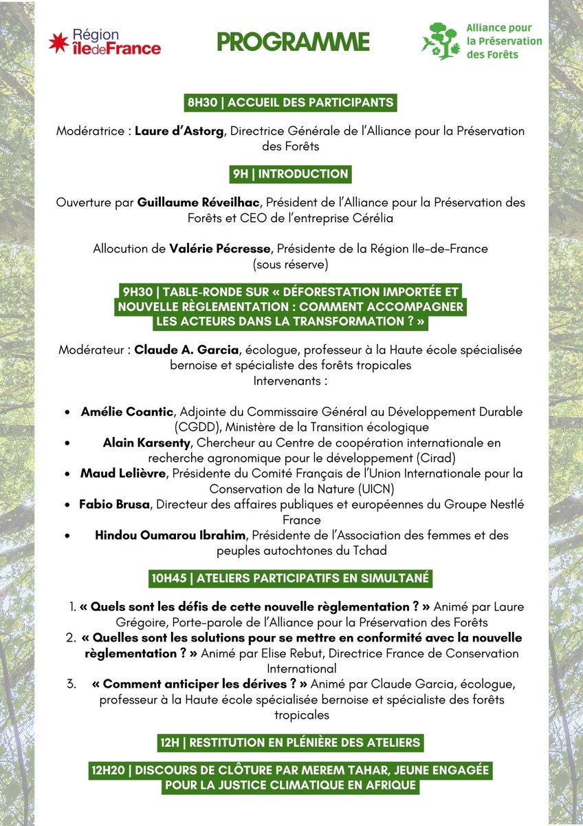 J-15 📢 #Conférence sur la lutte contre la #déforestation importée 🌳Faites un point sur une nouvelle #réglementation #UE et les outils pour y répondre. 📅Jeudi 4 avril 8h30-12h30 👉Inscription : urlz.fr/pYfg #Medef #MedefIDF #IledeFrance #entreprises