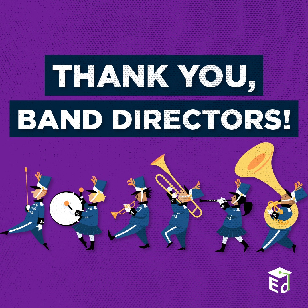 Strike up the band - we're celebrating band directors! 🎼🎺📯🥁

Thank you for guiding students as they make beautiful music together - from pep bands & marching bands, to concert bands, jazz bands, chamber ensembles, and so many other great groups.

#MIOSM #ThankYouThursday