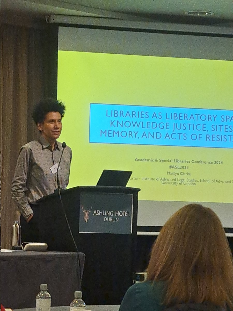 Thought provoking keynote at #ASL2024 Marilyn Clarke, 'libraries as liberatory spaces'