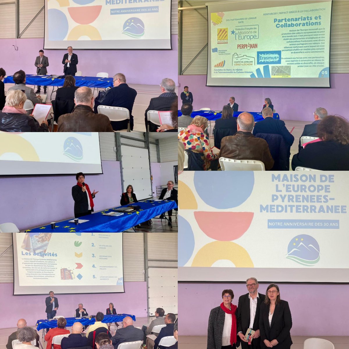 Le 1er mars, notre présidente, <a href="/KarineDaniel44/">Karine Daniel</a>, accompagnée de Laurence Issoulie, déléguée régionale, s'est rendue à Perpignan pour les 30 ans de La Maison de l'Europe Pyrénées Roussillon. Félicitations pour cet anniversaire, et merci à François Figuéras pour son invitation !