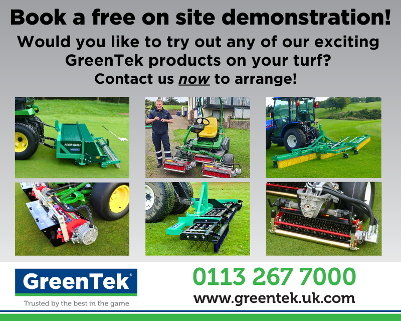 If you are wondering how @GreenTekGroup turfcare products will help you to maintain and improve your turf, call us for a demonstration on 0113 267 7000 or book online at zurl.co/kYjA! #GreenTek #greenkeeping #groundsmaintenance #turfcare #sportsturf #turf #agronomy