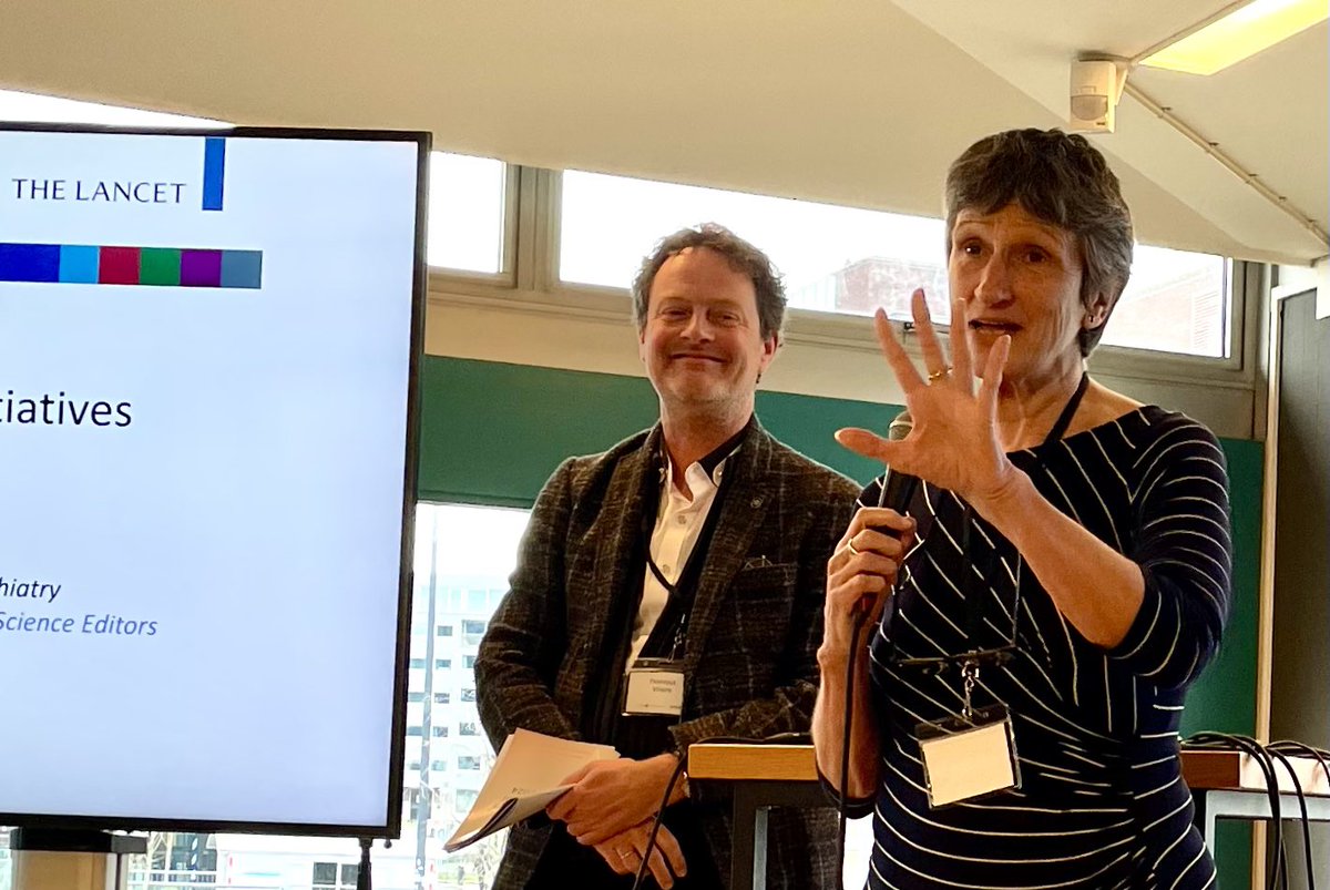 Editors-in-Chief Joan Marsh @TheLancetPsych and @WRief1 @ClinPsychEurope presenting exciting current initiatives and trends in the publishing world. OpenScience, outcome measure rationalization, lived-experience involvement and more! #UrbanMentalHealth @CorneliaWeise @UMH_UvA