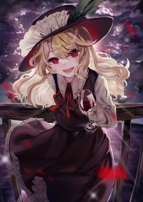 「hat feather red eyes」 illustration images(Latest)