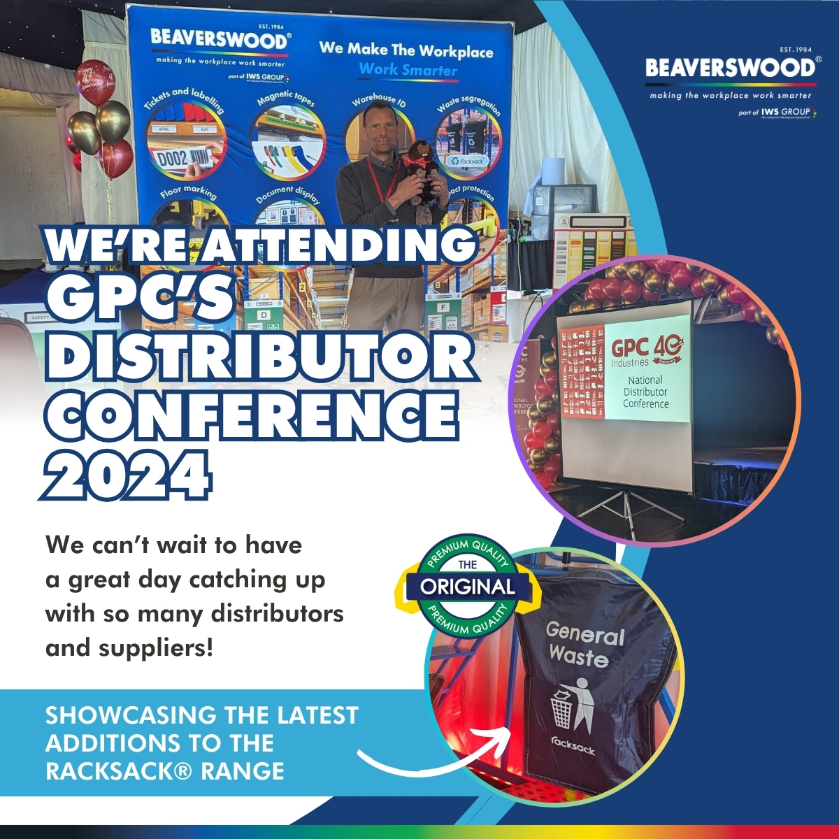 🚀 Beaverswood® at GPC National Distributor Conference 2024 🚀

Kirsty (Sales Manager) and Chris (Business Development Manager) are here, showcasing the latest in warehouse ID and visual management solutions! 🤝

#GPCConference2024 #WarehouseID #VisualManagement