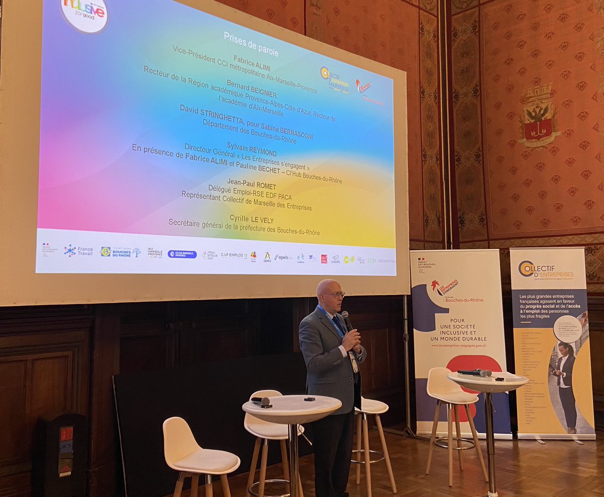 Le Recteur @BernardBeignier est à la 2e édition du forum « Inclusive for good » en présence de lycéens de l’<a href="/AcAixMarseille/">Acad. Aix-Marseille</a> 
➡️ objectifs : l’inclusion &amp; l’emploi 
➡️ 2 temps forts : un job dating &amp; des ateliers de réflexion sur la place des entreprises #reformepourlepleinemploi