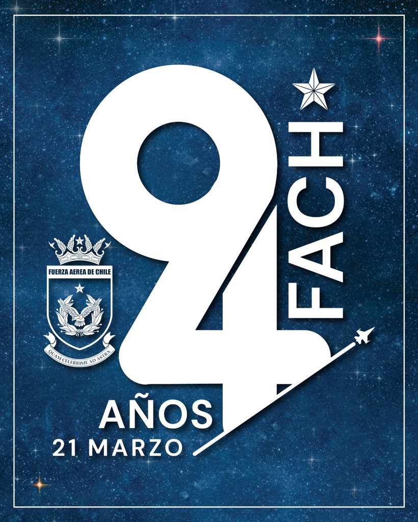 Hoy, en el día en que conmemoramos #94AñosFACH, nos sentimos orgullosos de servir a la Patria, resguardar los cielos de nuestro país y unir día a día a los chilenos a través de los caminos del aire. #MesdelAireydelEspacio.