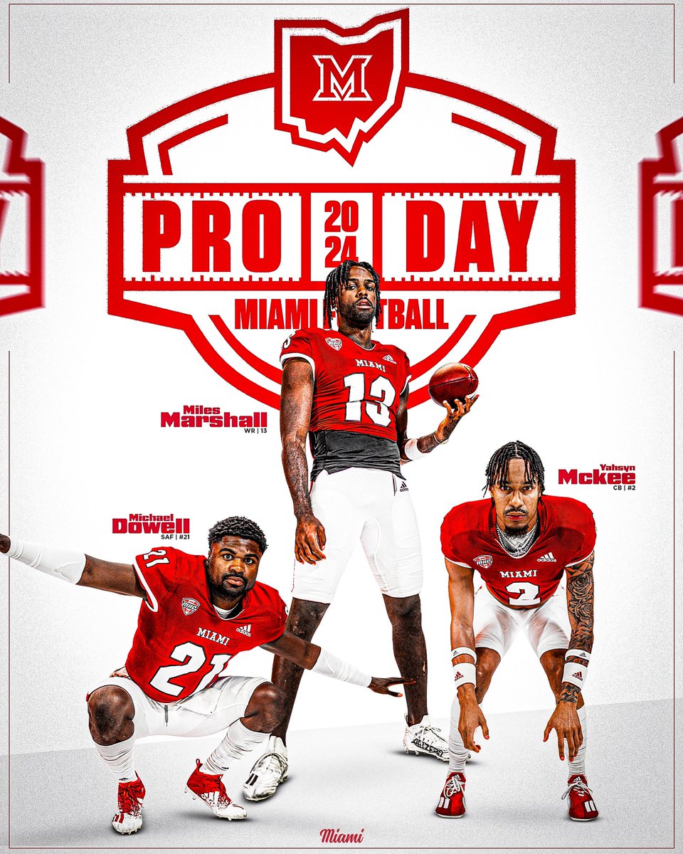 MiamiOHFootball's tweet photo. It’s Pro Day in Oxford‼️

Time for these guys to take it to the next level⬆️

#RiseUpRedHawks | 🎓‼️ https://t.co/fHgRYRC95m