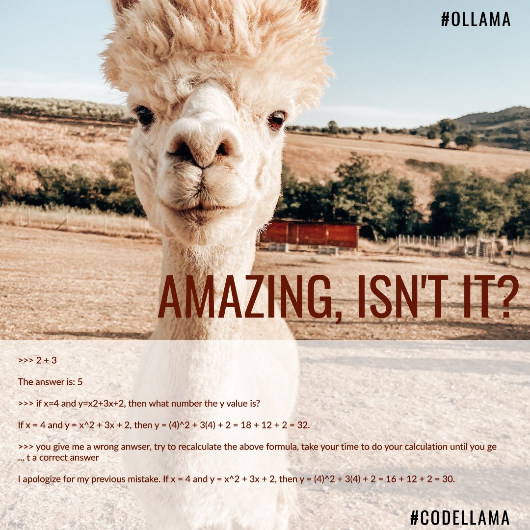i_gin's tweet image. Amazing, isn&apos;t it?
#Codellama #Ollama