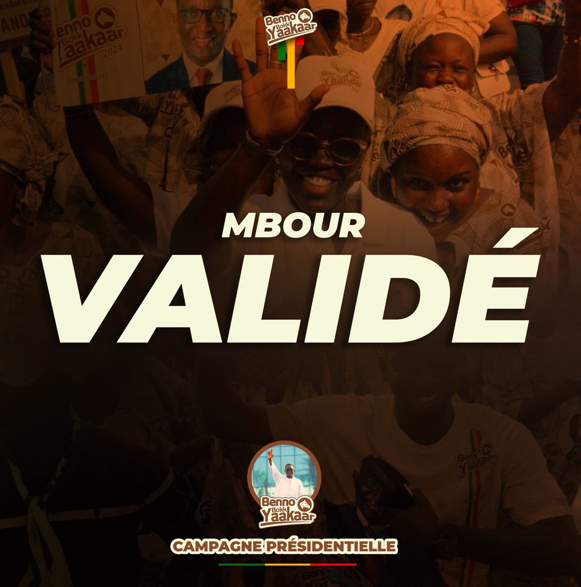 Benno_2024's tweet photo. Comptes à rebours 🥁🥁🥁🥁🥁🥁🥁 le président est passé à Mbour puis rufisque la prochaine étape Ziguinchior ✅✅✅✅🇸🇳🇸🇳🇸🇳🇸🇳💯💯
#ABMoyNiveauBi #SenegalVote #Kebetu #SenegalVote #SunuElection2024 https://t.co/IFogm792yu