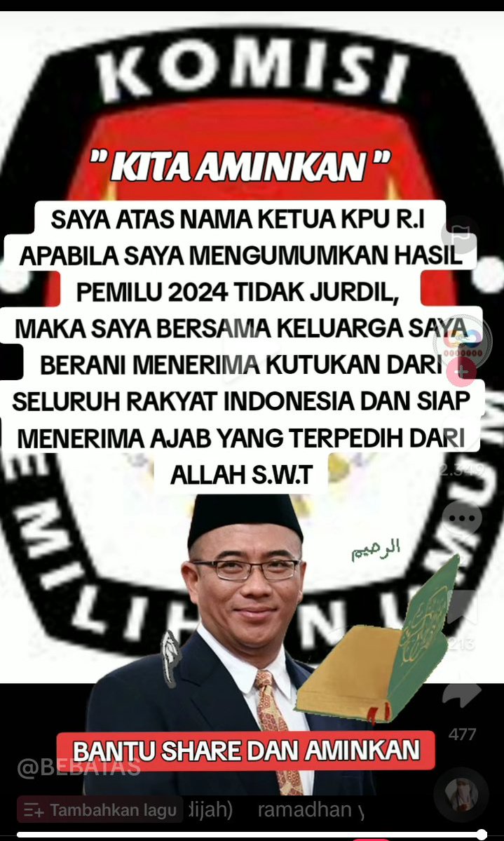 Logikanya masuk; memang tidak bakalan mau menyampaikan pengumuman: "Hasil Pemilu 2024 tidak jurdil", karena kalau sampai mengumumkan seperti itu, sama saja mencoreng wajah sendiri 🤣🤣🤣