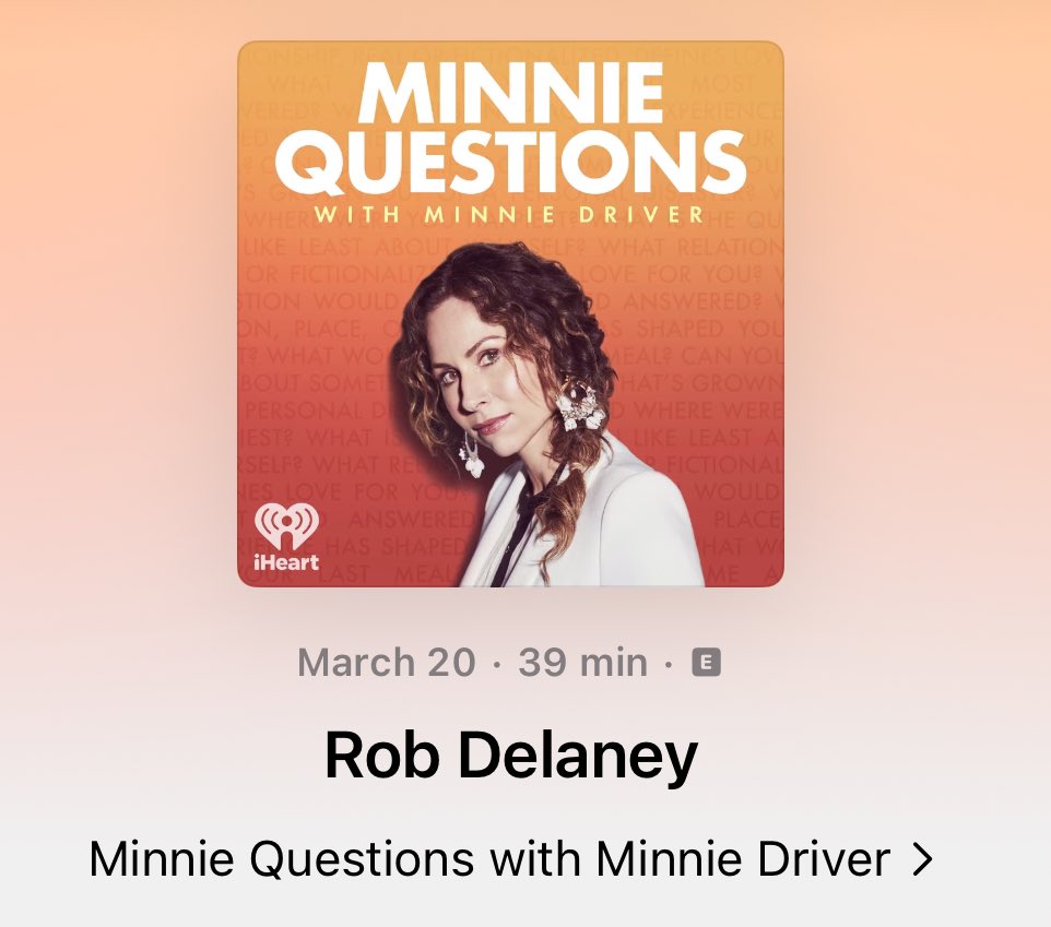 I’m on the wonderful Minnie Driver’s podcast talking about anger, polyps &amp; Jesus. Available wherever you get your podcasts. podcasts.apple.com/gb/podcast/rob…