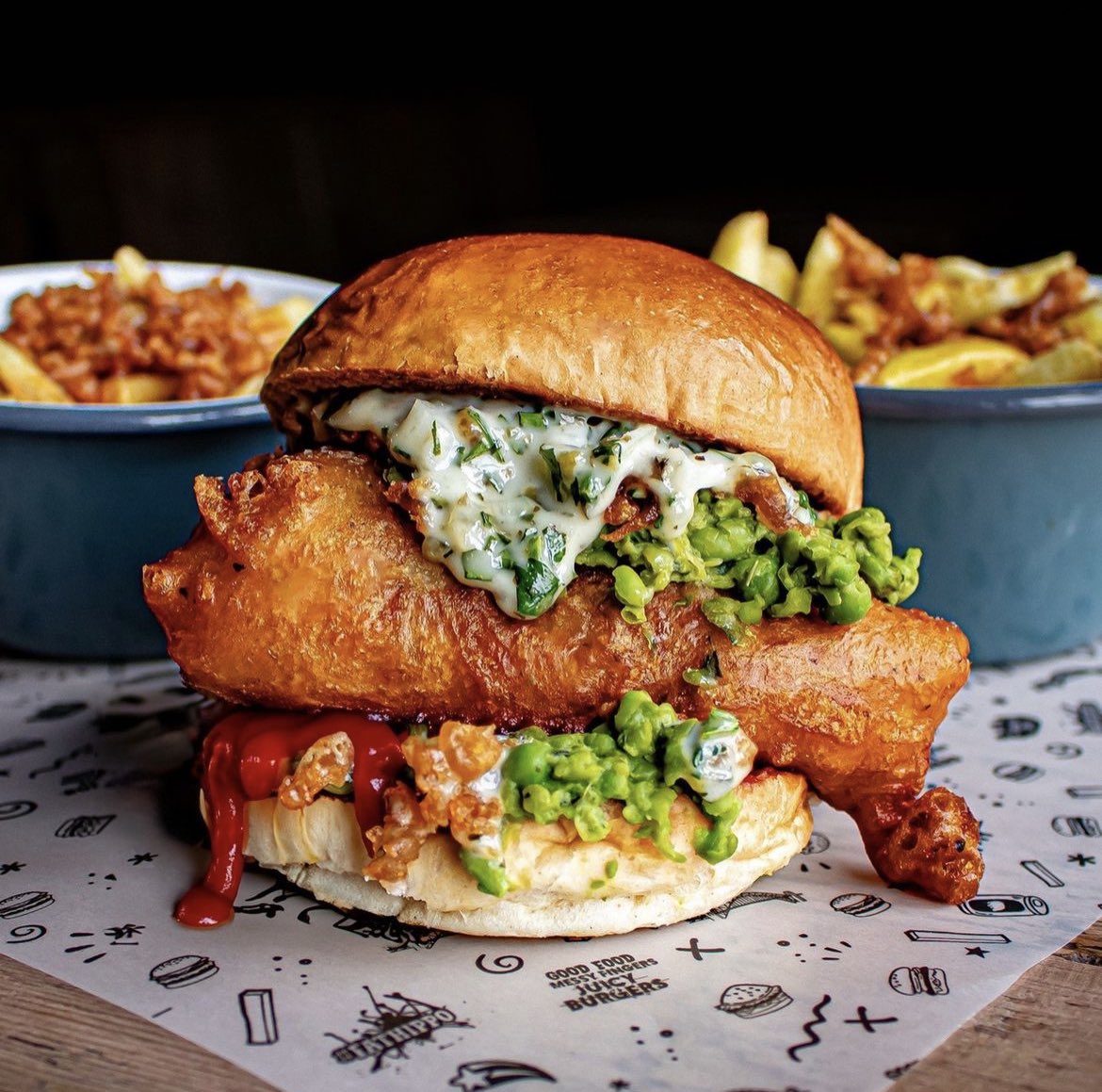 🚨 CHIPPY TEA 🤝 BURGERS 🚨

Get ready for the Catch of the Month as our BurgerLab have messed with the best and progressed… to elite level with our next special:

CHIP SHOP HOORAY served w/ CHIPPY CHIPS 🐟🍟

Here from March 28th (just in time for Good Fri-ed fish day!) 🙌