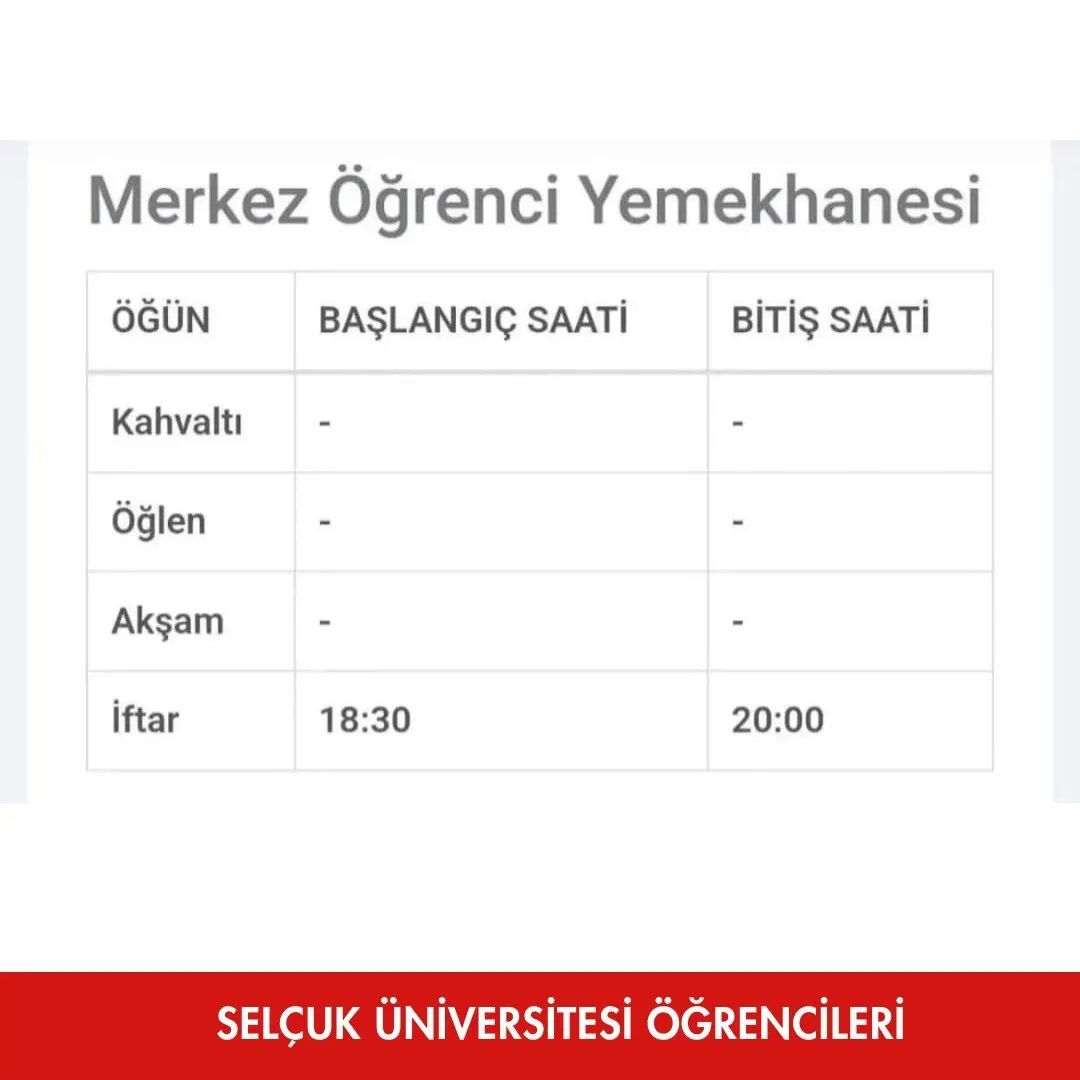 SELÇUK ÜNİVERSİTESİ YÖNETİMİNİN
‘’HAKSIZ PRİM’’ İSİMLİ KAMUOYU DUYURUSUNA DAİR
ZORUNLU AÇIKLAMA

-Selçuk Üniversitesi Öğrenci Dayanışması.

#SelçukÜniversitesi #Konya #SelcukUni #Yemekhane