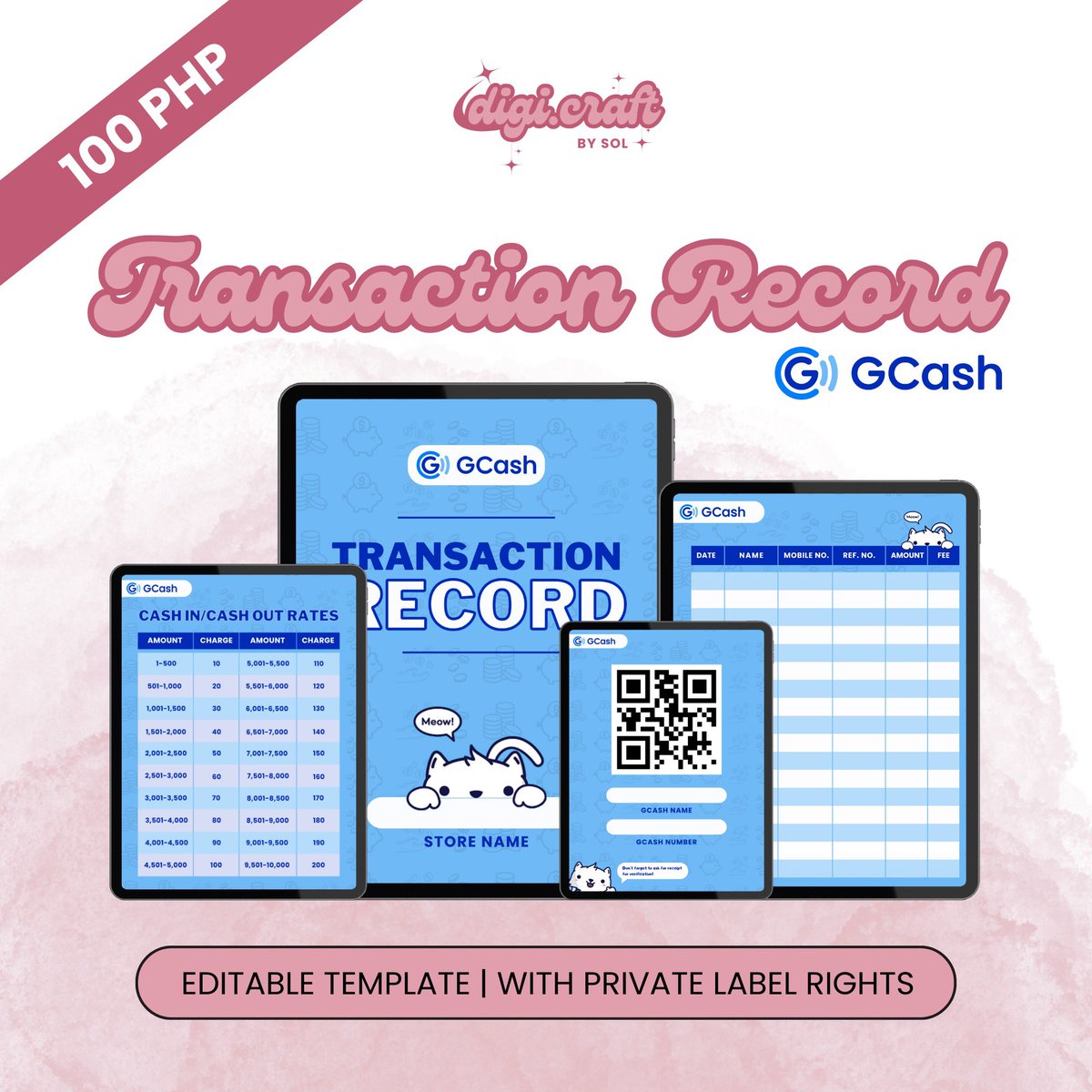 digicraftbysol's tweet photo. GCASH Transaction Record

This GCASH transaction record template is a digital product designed to track and manage finances and transactions made through the GCASH app. This template is EDITABLE and PRINTABLE (A4 size) through Canva.

Link: https://t.co/qUD29wvxOM https://t.co/hDJXPnDj1Z
