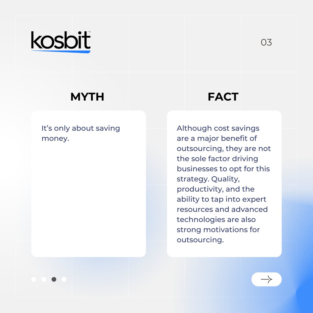 kosbitLLC's tweet photo. Busting myths and revealing facts about BPO outsourcing for SME's! 

With over a decade of expertise in the outsourcing industry Kosbit is equipped with the perfect solution for your needs.🚀

Visit https://t.co/l2RaI494kv to learn more.

#Outsourcing #BPO https://t.co/ogi6zeBRDd