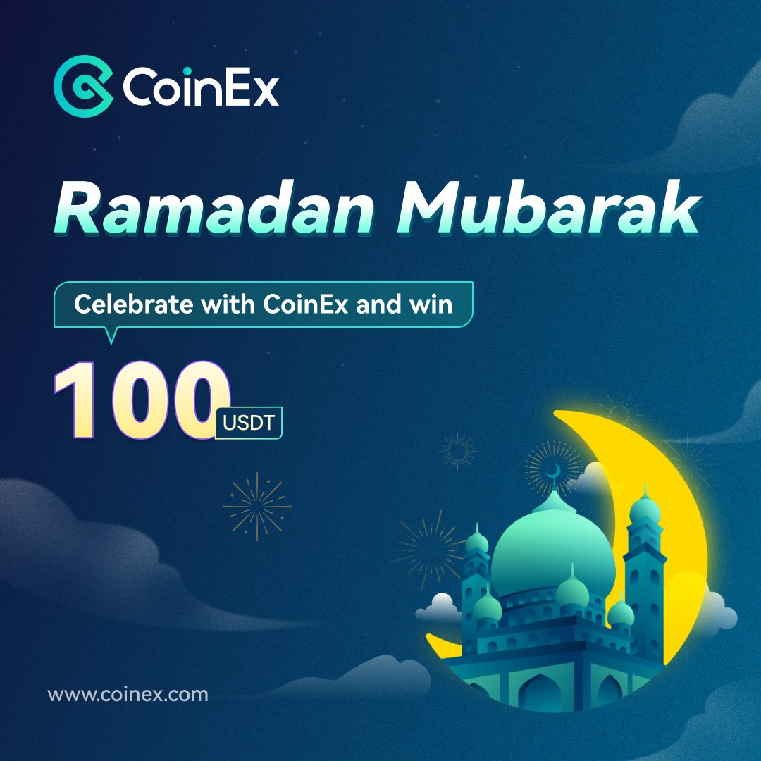 theoneuu's tweet photo. Ramadan Celebration #Giveaway 🎉
In celebration of Ramadan, we are giving away 100 USDT 🥳
Rules:
✅ Follow @CoinExPK & @coinexcom
✅ Repost using #RamadanWithCoinEx
✅ Tag 3 friends
#CoinEx #Ramadan #Pakistan https://t.co/dArVCC00qp