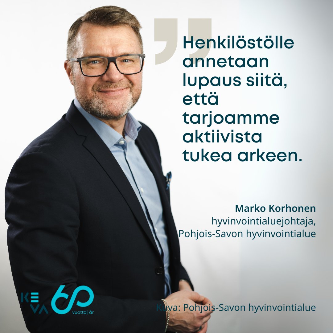 Pohjois-Savon hyvinvointialueella toiminnan keskiössä on henkilöstö, jonka hyvinvointi on yksi tärkeimmistä strategisista painopisteistä. keva.fi/uutiset-ja-art… #johtaminen #työkykyjohtaminen #hyvinvointialue