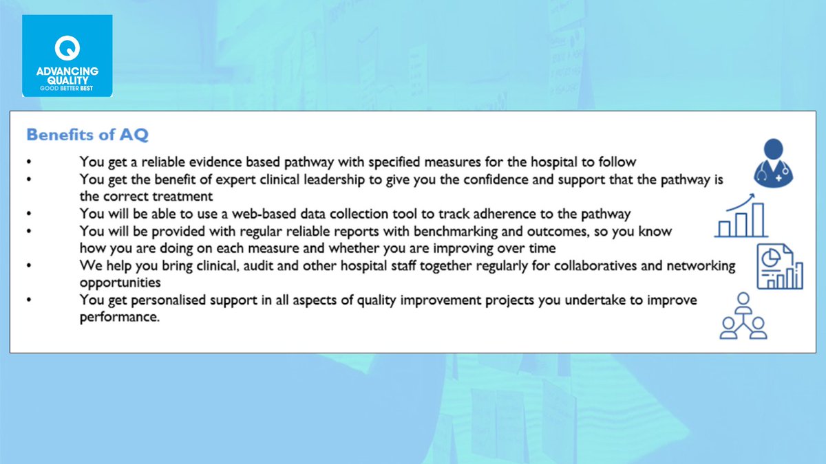 Why get involved with the AQ Programme? Get in touch to find out   more: advancing.quality@aqua.nhs.uk #ServiceImprovement #AQ #AquaNHS #QI #QualityImprovement #PatientCare   #UnwarrantedVariation #NHSProud