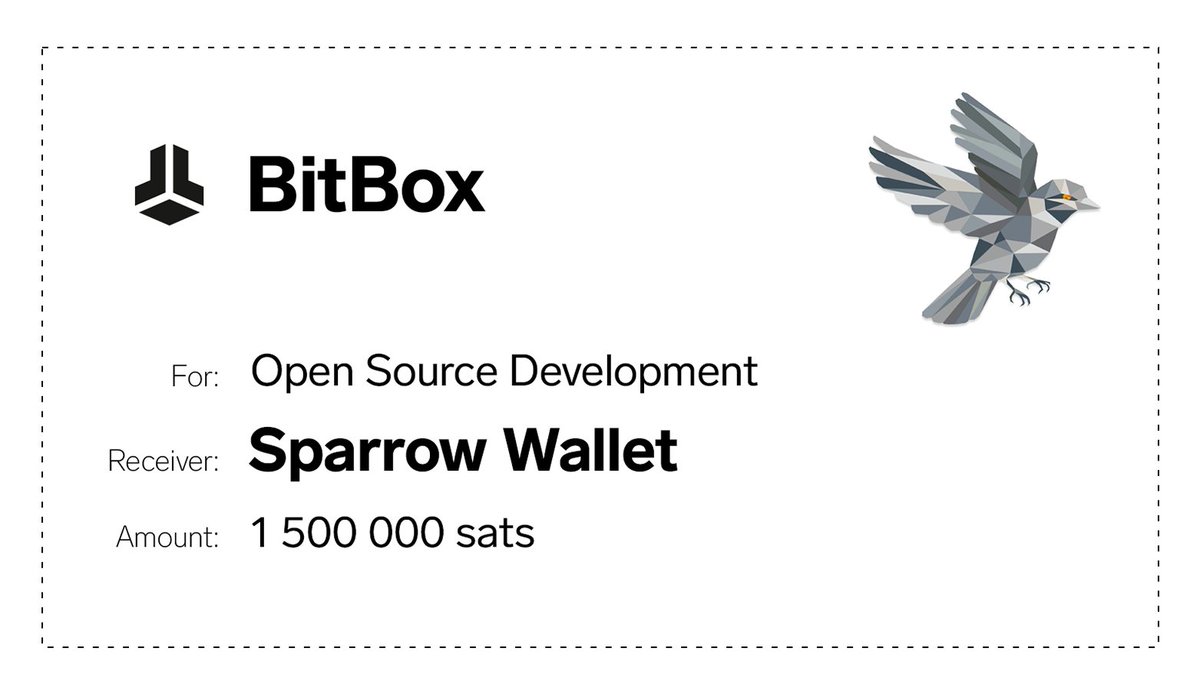 As promised, we are donating the proceeds of our Bitcoin whitepaper sales  to Bitcoin open source development. This time, we are donating 1.5m sats to  @SparrowWallet! Sparrow is an excellent software to