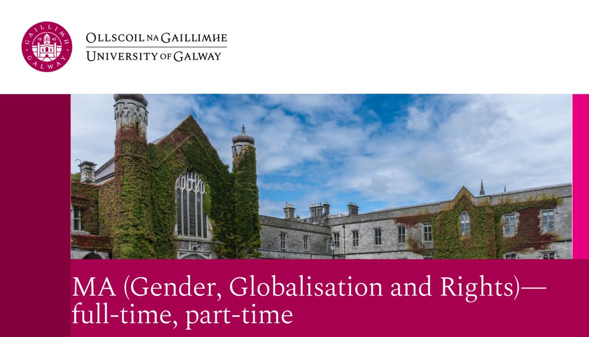 Centre for Global Women's Studies, UniofGalway (@cgwsuniofgalway) on Twitter photo 📢Virtual Information Session: MA Gender Globalisation and Rights
<a href="/GalwaySocAndPol/">Politics&Sociology</a>, <a href="/galwayCASSCS/">University of Galway CASSCS</a>, <a href="/uniofgalway/">Ollscoil na Gaillimhe | University of Galway</a>, with Academic Director – Dr Stacey Scriver #postgrad
📅Thurs, April 4 -1-2
Register 👉 forms.office.com/e/hPqaUZ9kiT
Apply now 👉 universityofgalway.ie/courses/taught… 📢Virtual Information Session: MA Gender Globalisation and Rights
<a href="/GalwaySocAndPol/">Politics&Sociology</a>, <a href="/galwayCASSCS/">University of Galway CASSCS</a>, <a href="/uniofgalway/">Ollscoil na Gaillimhe | University of Galway</a>, with Academic Director – Dr Stacey Scriver #postgrad
📅Thurs, April 4 -1-2
Register 👉 forms.office.com/e/hPqaUZ9kiT
Apply now 👉 universityofgalway.ie/courses/taught…