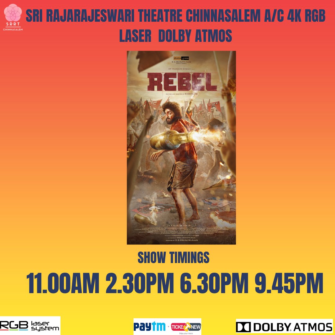 #Rebel from tomorrow onwards..Book your tickets only on @TicketNew or @paytm app only..