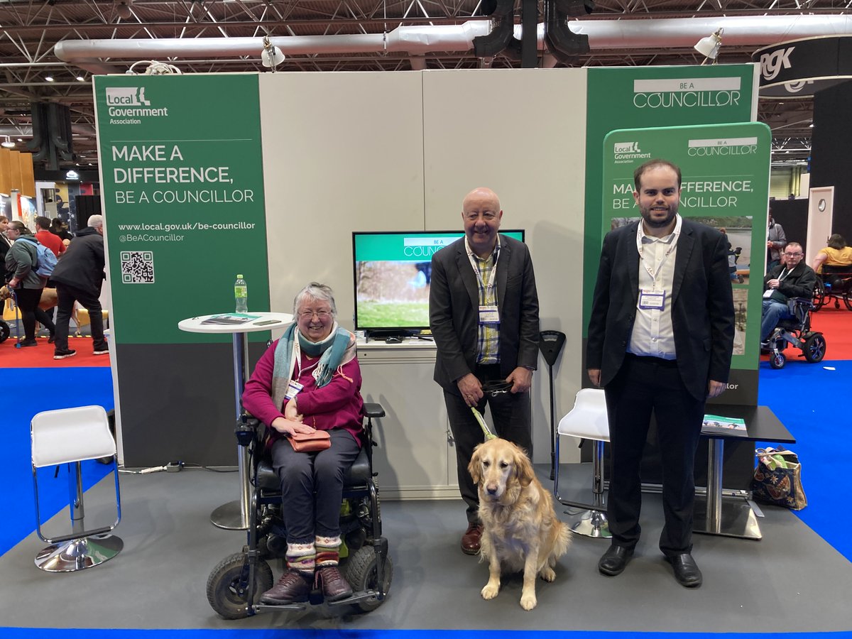 Another great day at @NaidexShow with our councillors @cllrsdarling, Cllr Tracey Drew, and @JonnyJAndrews Come to find us at #naidex2024 today or sign up to our newsletter below to get information about becoming a councillor and future events public.govdelivery.com/accounts/UKLGA…
