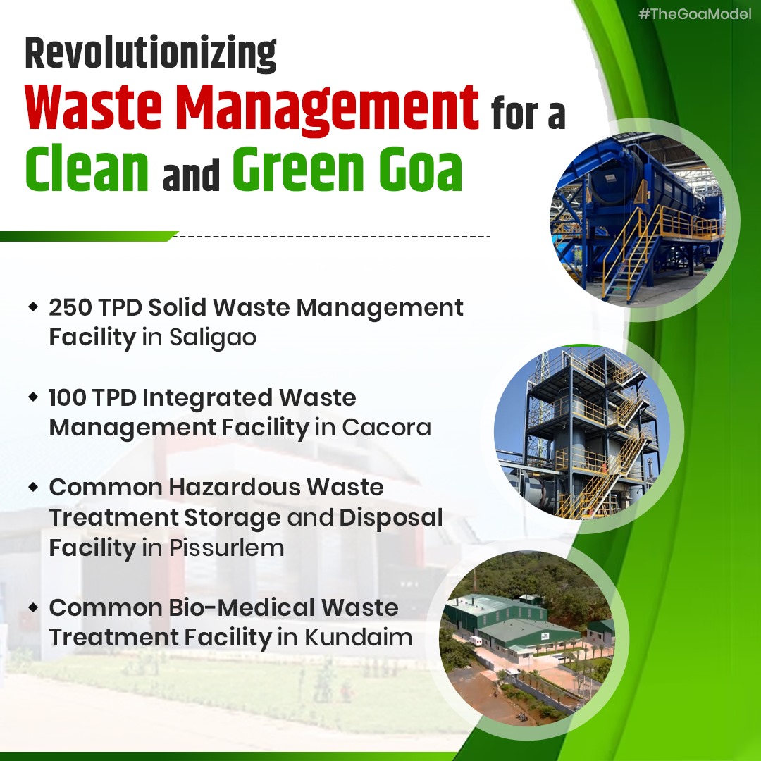 Transforming Goa's Waste Management with state-of-the-art facilities in Saligao, Cacora, Pissurlem, and Kundaim. Committed to a cleaner, greener future! #ViksitBharat #SwacchBharatAbhiyan #TheGoaModel
#GoaWasteManagement  #Saligao #Cacora #Pissurlem #Kundaim #CleanerFuture