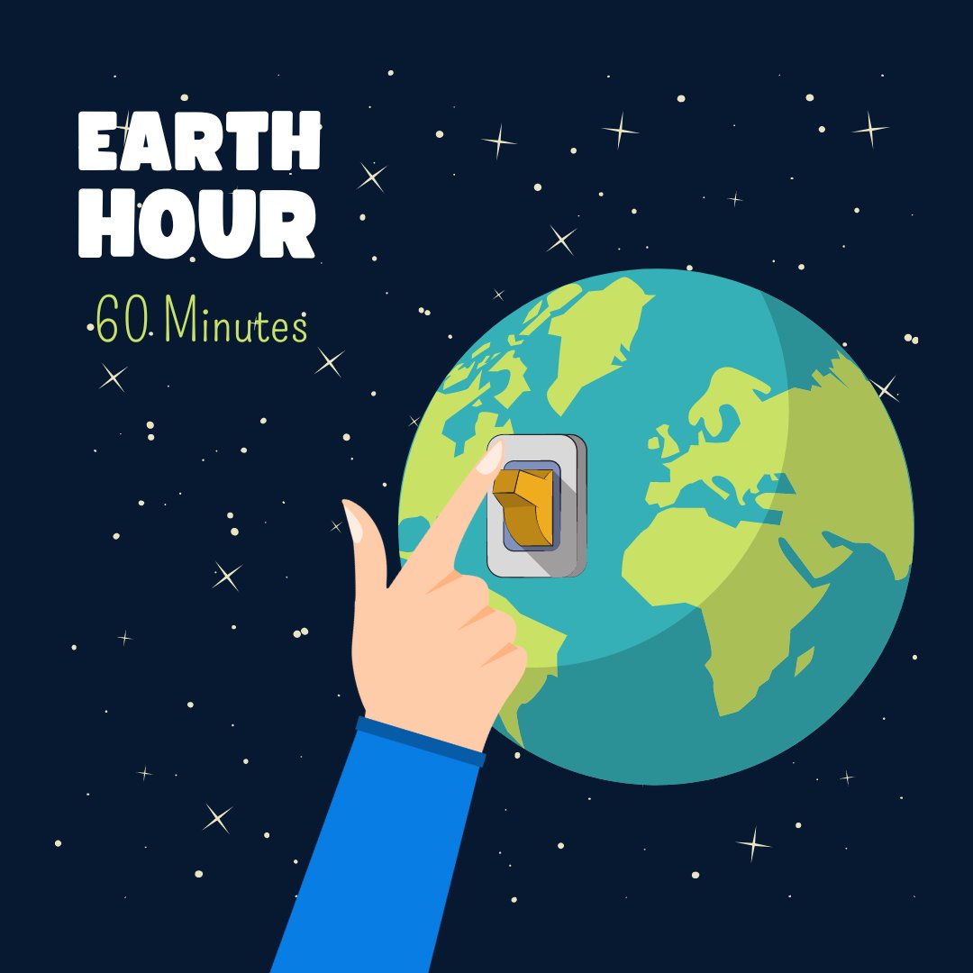 #EarthHour🌍 is TODAY at 8.30pm local time🕣 Let’s switch off the lights💡and turn the world towards a brighter future for us all. Help us to make it the #BiggestHourForEarth @EarthHour @wwf_uk