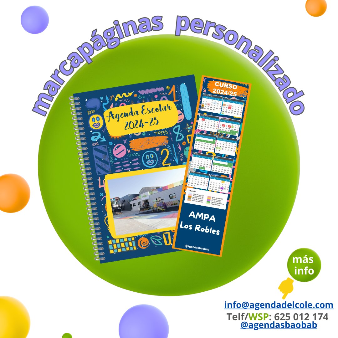 📷Te regalamos marcapáginas personalizado con tu pedido de agendas, si nos das "me gusta" 📷 y  compartes esta publicación 📷
#educacionprimaria #educacionsecundaria #ampas #agendaspersonalizadas #agendasbaobab