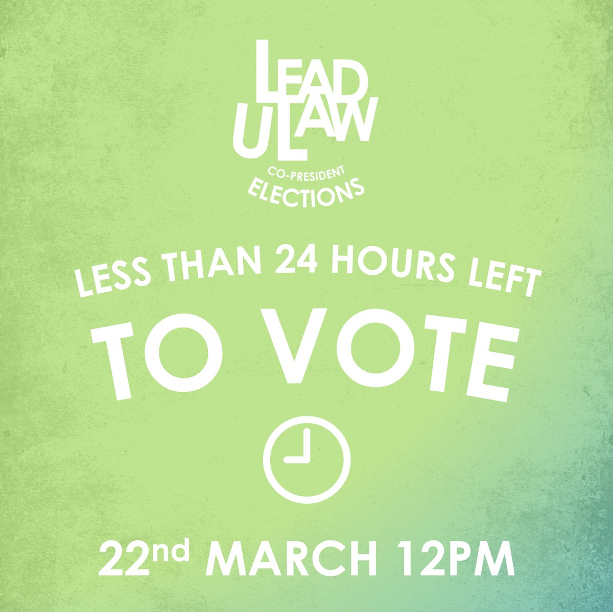 ULawStudents's tweet image. There's less than 24 hours left to vote for your next SU Co-Presidents!

Remember there's loads of resources available on our voting page to help you make an informed choice including Candidate Question Time videos, manifestos and posters, and more!

studentsunion.law.ac.uk/lead
