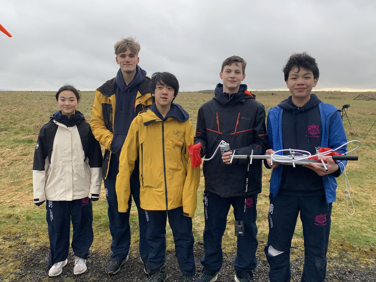 PhysicsatFettes's tweet photo. T-minus 5 for the 2 @Fettes_College teams who went down to Strathaven Airfield for the first round of the Esero sponsored CanSat Competition. A fantastic learning experience, getting to launch their modules in rockets. https://t.co/cqn2B8gskf