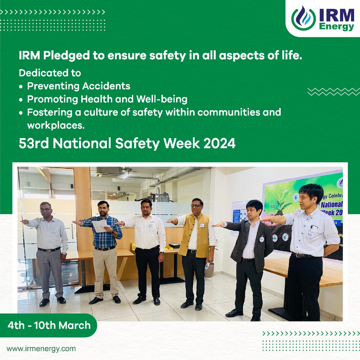 IRMenergy's tweet photo. IRM Energy observed National Safety Week from 4-10 March with a commitment to HSE and Safety Leadership in Environmental, Social, and Governance. 

#IRMEnergy #Nationalsafetyweek #safetyfirst https://t.co/IXm7U5WdHa
