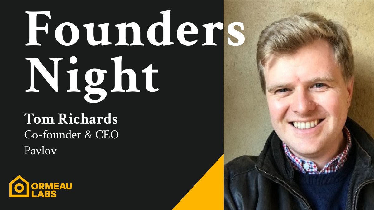 This month, Tom Richards will be sharing his experience with his own start up, Pavlov. Get your tickets here: buff.ly/3rZOL12 #FoundersNight#StartupNetworking