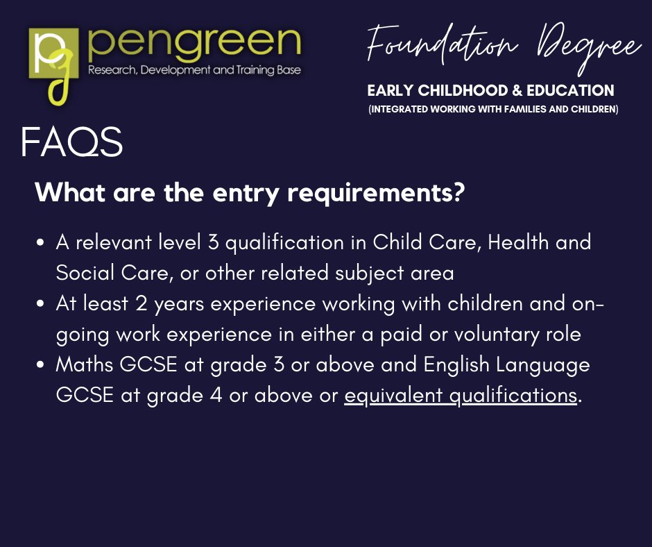PGResearchBase's tweet photo. Thinking of applying for the Foundation Degree and have questions❓❓❓ We have complied our most frequently asked questions to help you.  If you have more that aren't posted here, our friendly Student Support team are on hand to help at studentsupport@pengreen.org https://t.co/THDshYibPG