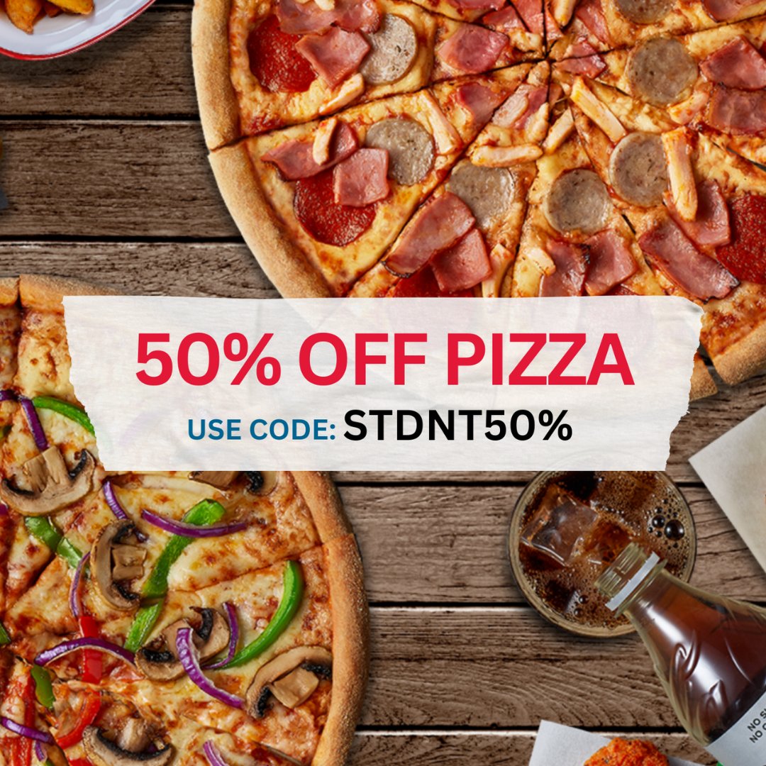 #AD | Student discount?? Yes please!! Grab 50% OFF PIZZA for limited time only 🍕 Head over to 👉 Dominos.co.uk & use code: STDNT50%