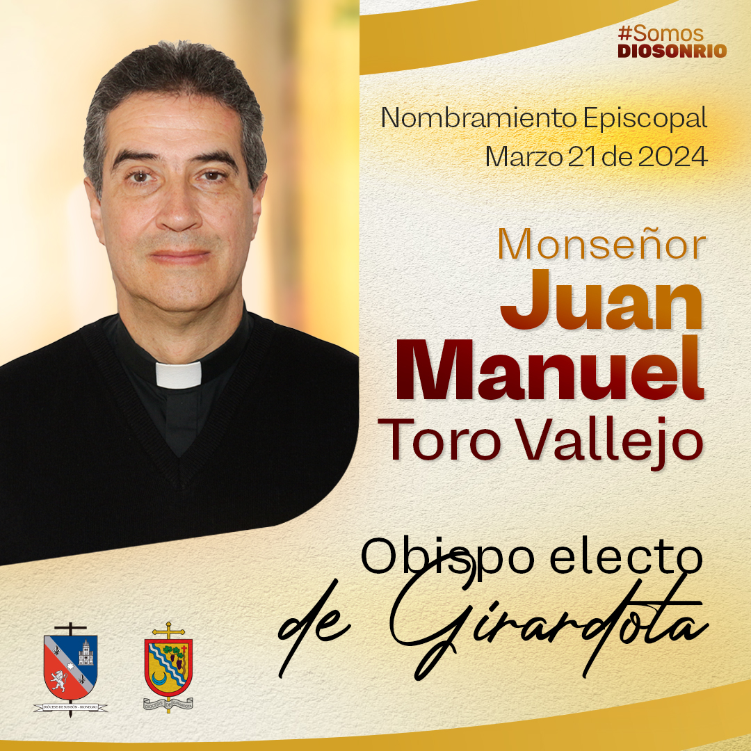 diosonriocol's tweet photo. 🔴 ATENCIÓN | NUEVO OBISPO EN LA DIÓCESIS DE GIRARDOTA

El Santo Padre Francisco ha nombrado Obispo de Girardota al Presbítero Juan Manuel Toro Vallejo hasta ahora Director de la Asociación Sacerdotal Siervos del Espíritu Santo.

#Diosonrio #SomosDiosonrio https://t.co/xHUNY03VP1