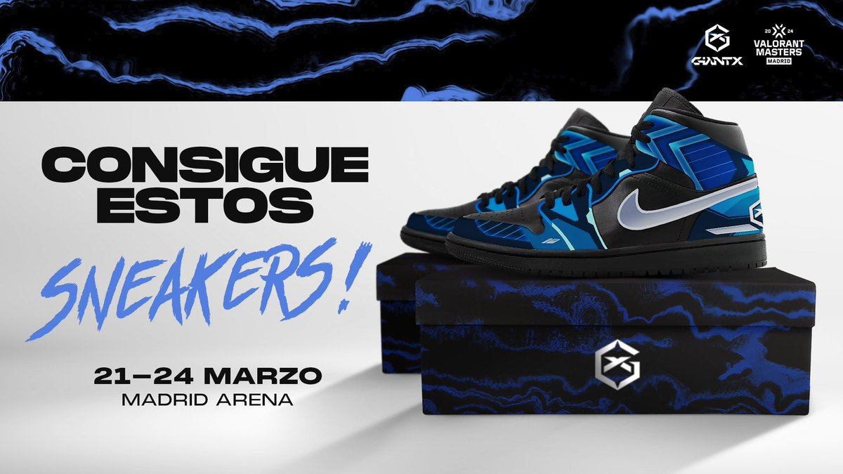 GIANTXGG's tweet photo. Pásate por nuestro stand a conocer a nuestros talents y además, entrarás en el sorteo de estos sneakers edición especial. 

¡Te esperamos! 😎 https://t.co/Gq5rNVP3g2