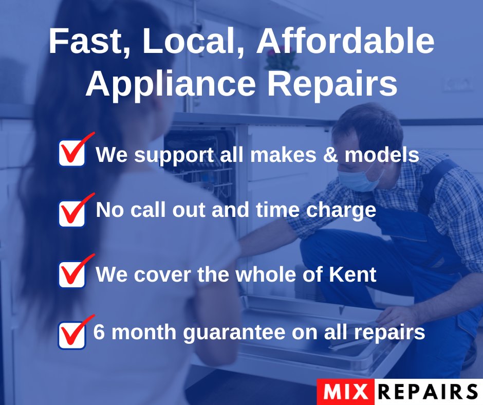 MixRepairs's tweet photo. Mix Repairs specialises in domestic appliance repairs, including electric #ovens, #cookers, #washingmachines, #dishwashers, and #fridge #freezers. 🔧👩‍🔧

Book by phone: 016 2296 0426
Book online: https://t.co/nWku8GFBRD

#Kent #Maidstone https://t.co/bgqawPhkAx