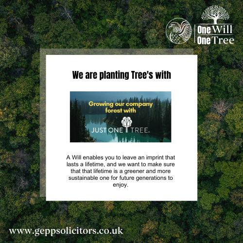 Last year, we announced our partnership with Just One Tree, pledging to plant one tree for every Will that is completed with us. 🌲 Want to find out more? Get in touch today on 01245 228125 or email privateclientenq@gepp.co.uk ow.ly/jv8k50PSk66 #TreePlanting