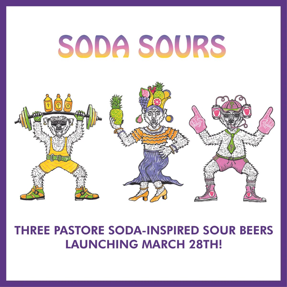 Soda Sours Rio de Pastore A tropical soda inspired sour fermented with our fresh sour mixed culture along with mangoes, oranges, passion fruit, guavas & apricots ☀️🏖